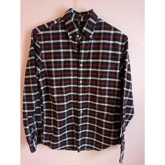 J. CREW Mercantile Flex Oxford size Medium, red, white and blue plaid - Picture 1 of 3